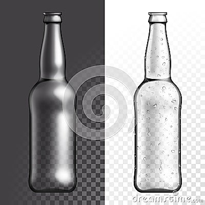 Vector transparent glass texture bottle Stock Photo