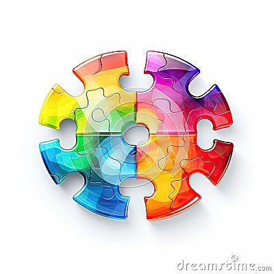 Transparent puzzle vector art on white background Stock Photo