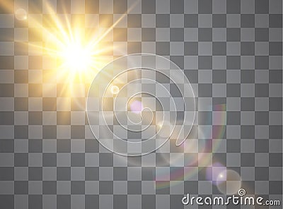 Vector transparent sunlight special lens flare light effect. Vector Illustration