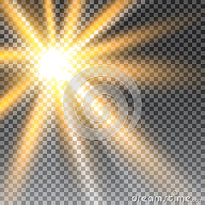 Vector transparent sunlight special lens flare light effect. Vector Illustration