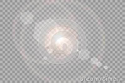 Vector transparent sunlight special lens flare light effect. Sun flash with rays and spotlight Vector Illustration