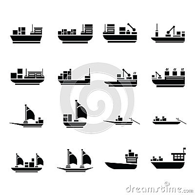 Vector transport boat Icons Stock Photo