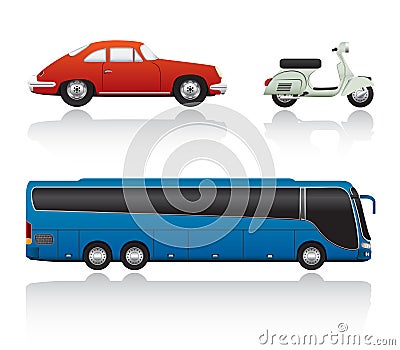 Vector Transport Set Vector Illustration