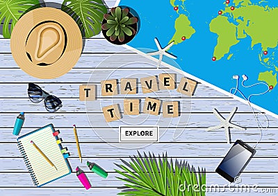 Vector travel banner Stock Photo