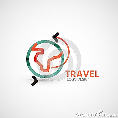 Vector travel company logo, business concept Vector Illustration