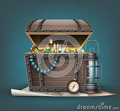 Vector treasure chest Vector Illustration