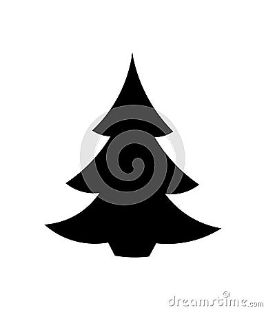 Christmas tree black icon. vector tree silhouette isolated On white background Stock Photo