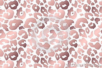 Vector Trendy abstract rose gold leopard horizontal background. Wild animal cheetah skin metallic golden texture on Stock Photo