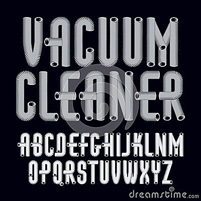 Vector trendy capital English alphabet letters collection. Retro type font, script from a to z best for use in logotype creation. Vector Illustration