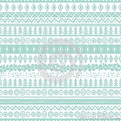 Vector trendy hand drawn seamless pattern with ethnic and tribal Vector Illustration