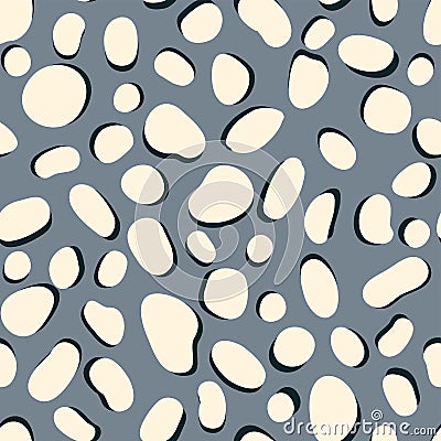 Vector Trendy leopard skin seamless pattern. Abstract wild animal cheetah white spots on grey texture for fashion print design, Vector Illustration