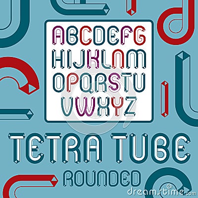 Vector trendy vintage capital English alphabet letters collection. Funky rounded font, typescript can be used in art creation. Cr Vector Illustration