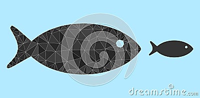 Vector Triangle Filled Fish Icon Vector Illustration