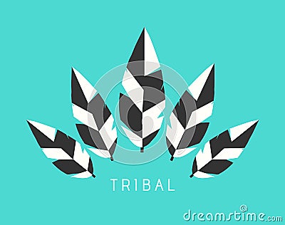 Vector Tribal Feathers Logo Illustration - Winter Vector Illustration