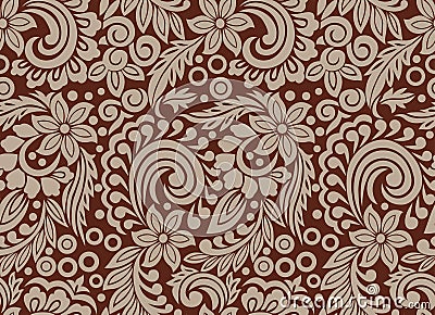 Vector tribal swirly floral pattern design Vector Illustration