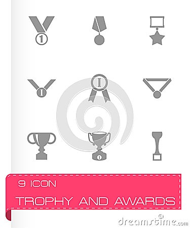 Vector trophy and awards icon set Vector Illustration