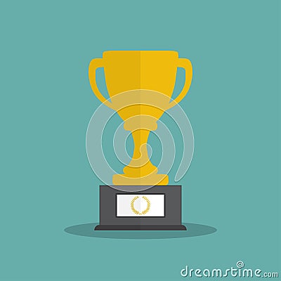 Vector Trophy Cup Flat Icon. Vector illustration eps10 Vector Illustration