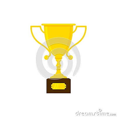 Vector trophy cup. Isolated on white vector illustration. Vector Illustration