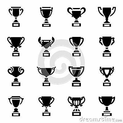 Vector Trophy icon set Vector Illustration