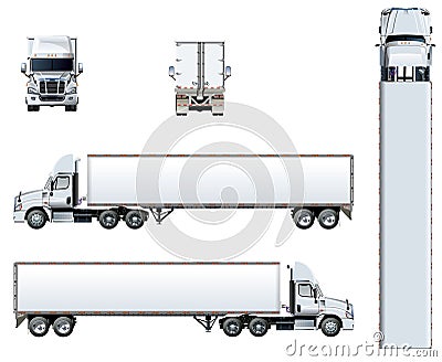 Vector truck template isolated on white Vector Illustration