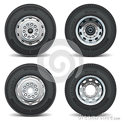 Vector truck tire icons Vector Illustration