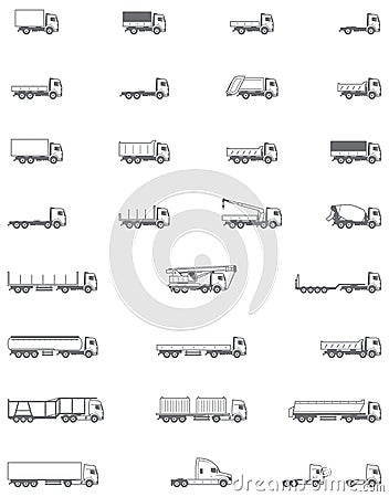 Vector trucks icons Vector Illustration