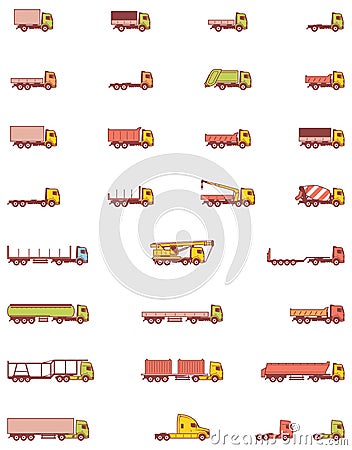 Vector trucks icons Vector Illustration