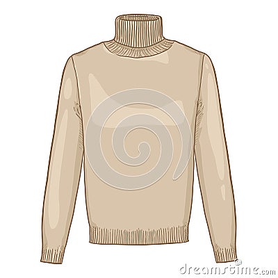 Vector Turtleneck Sweater. Men Casual Clothing Cartoon Illustration Vector Illustration