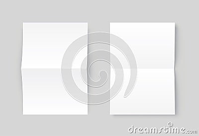 Vector two blank white paper opened. Front view. - stock vector Vector Illustration