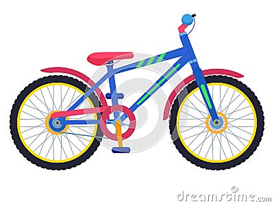 Vector two-wheeled colorful children bicycle Vector Illustration