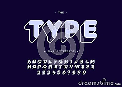 Vector type bold font 3d typography sans serif style Vector Illustration