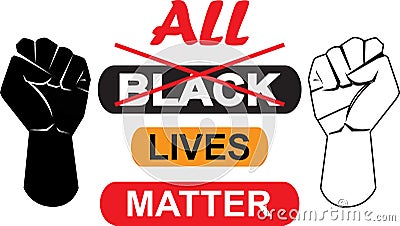 Vector typography design of concept all lives matter illustration Vector Illustration