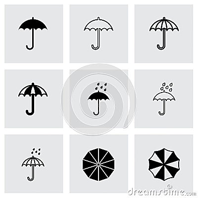 Vector umbrella icon set Vector Illustration