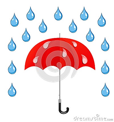 Vector umbrella and rain drops Vector Illustration