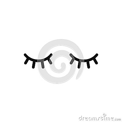 Vector unicorn eyelashes. Closed woman eyes. Vector icon. Vector Illustration