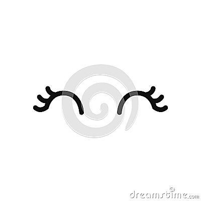 Vector unicorn eyelashes. Closed woman eyes. Vector icon. Vector Illustration