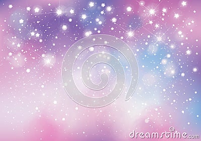 Vector unicorn, sparkling background. Vector Illustration