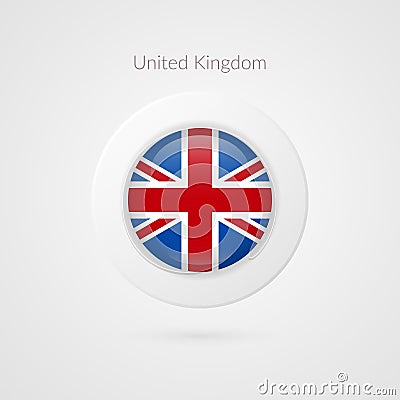 Vector United Kingdom flag sign. Circle isolated symbol. British illustration icon for travel, advertisement, design, logo, events Vector Illustration