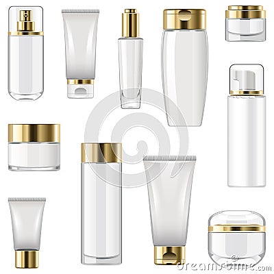 Vector Unlabeled Cosmetic Packaging Vector Illustration