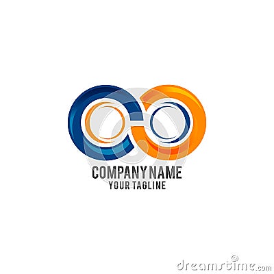 Vector unreal symbol of infinity. Infinite loops template for your design.EPS 10 Vector Illustration