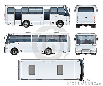 Vector urban passenger mini-bus mock-up Vector Illustration