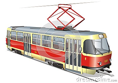 Vector urban tram Stock Photo