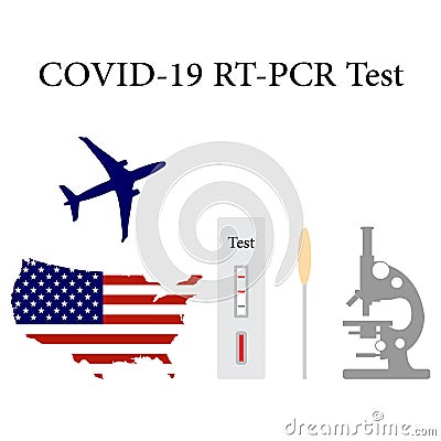 Vector USA Medicine RT PCR Test Coronavirus Vector Illustration