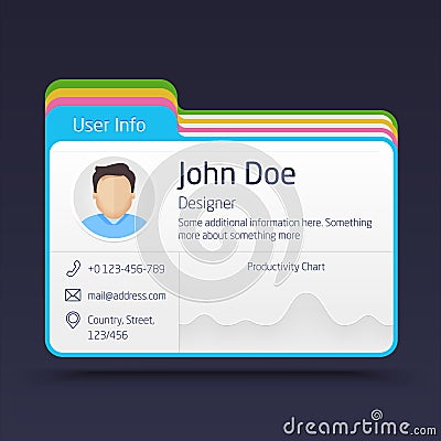 Vector User Info Card Vector Illustration