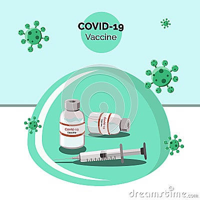 Vector vaccine for corona protection Vector Illustration