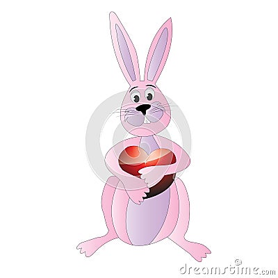 Vector Valentine Bunny Vector Illustration