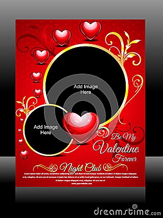Vector Valentine Day Flyer Vector Illustration