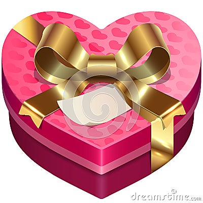 Vector valentine's day candy heart shaped box. Vector Illustration