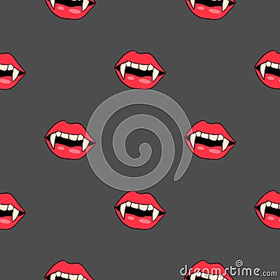 Vector vampire with fangs halloween pattern etc Vector Illustration