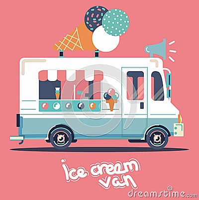 Vector van ice cream Vector Illustration